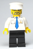LEGO boat009 Boat Captain with Blue Tie and Anchor on Pocket, White Hat