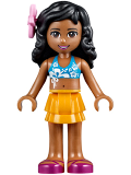 LEGO frnd103 Friends Kate, Bright Light Orange Layered Skirt, Dark Azure Bikini Top, Flower